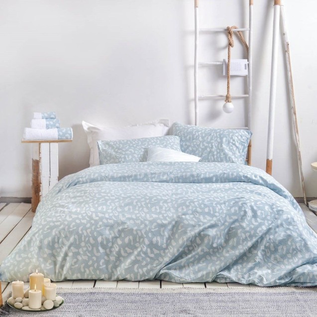 Σετ Σεντόνια King Size 4 Τεμαχίων Rythmos Oliver Μπλε 270x290 Σετ Σεντόνια King Size 4 Τεμαχίων Rythmos Oliver Μπλε 270x290