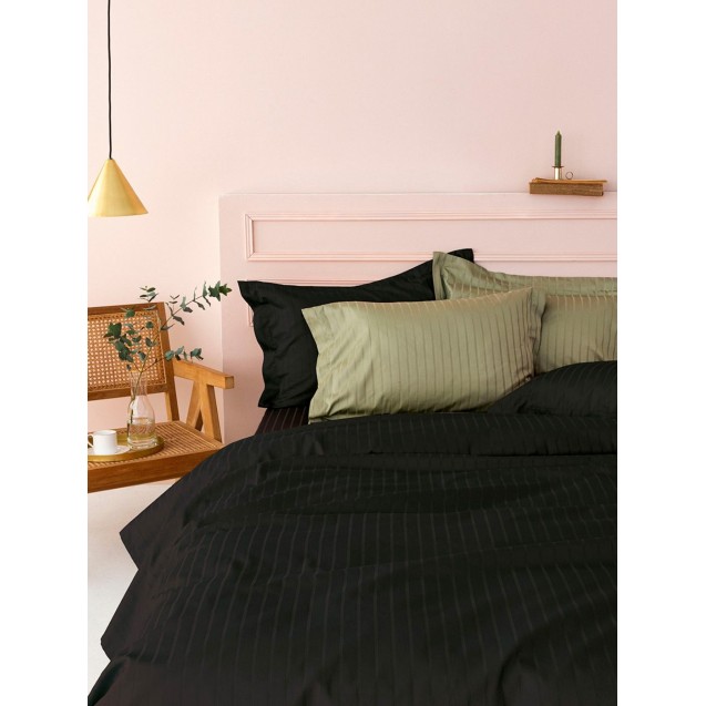 Σετ Σεντόνια Υπέρδιπλα 4 Τεμαχίων Palamaiki Sateen Riga Black 240x270 Σετ Σεντόνια Υπέρδιπλα 4 Τεμαχίων Palamaiki Sateen Riga Black 240x270