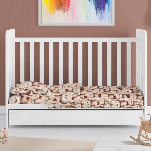 Σεντόνι Κούνιας με Λάστιχο Dimcol Teddy Bear 535 70x140+15 Σεντόνι Κούνιας με Λάστιχο Dimcol Teddy Bear 535 70x140+15