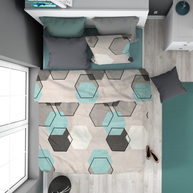 Σετ Σεντόνια Μονά 3 Τεμαχίων Dimcol Hexagon 395 160x240 Σετ Σεντόνια Μονά 3 Τεμαχίων Dimcol Hexagon 395 160x240