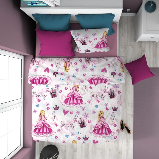 Σετ Παιδικά Σεντόνια Μονά 3 Τεμαχίων Dimcol Princess 390 160x240 Σετ Παιδικά Σεντόνια Μονά 3 Τεμαχίων Dimcol Princess 390 160x240