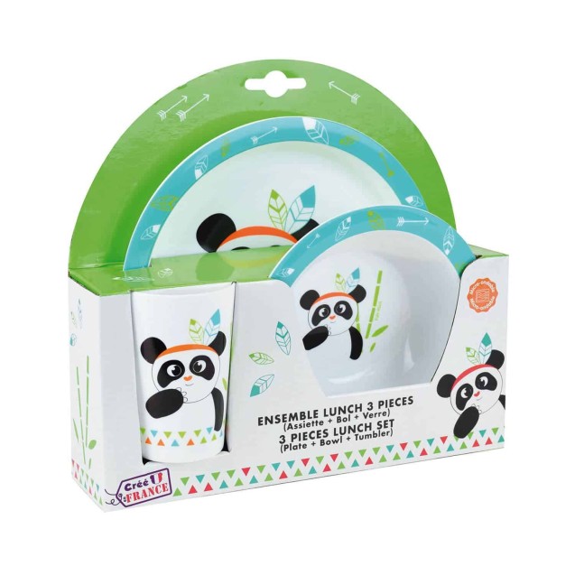 Παιδικό Σετ Φαγητού 3 Τεμαχίων Ango Indian Panda 005672 Παιδικό Σετ Φαγητού 3 Τεμαχίων Ango Indian Panda 005672