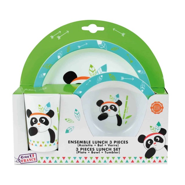 Παιδικό Σετ Φαγητού 3 Τεμαχίων Ango Indian Panda 005672 Παιδικό Σετ Φαγητού 3 Τεμαχίων Ango Indian Panda 005672