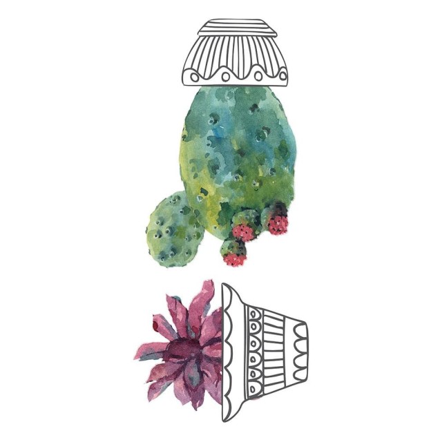 Αυτοκόλλητα Τοίχου Βινυλίου Ango Cactus Vases 59181 Αυτοκόλλητα Τοίχου Βινυλίου Ango Cactus Vases 59181