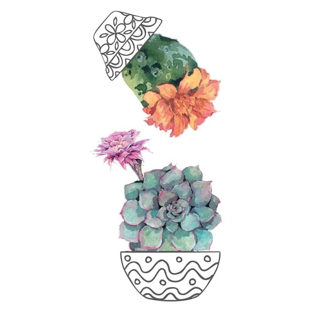 Αυτοκόλλητα Τοίχου Βινυλίου Ango Cactus Vases 59181 Αυτοκόλλητα Τοίχου Βινυλίου Ango Cactus Vases 59181
