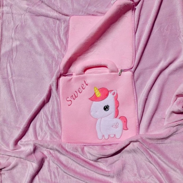 Κουβέρτα-Τσάντα Fleece Κούνιας Morven 22052 Unicorn Ροζ 100x170 Κουβέρτα-Τσάντα Fleece Κούνιας Morven 22052 Unicorn Ροζ 100x170