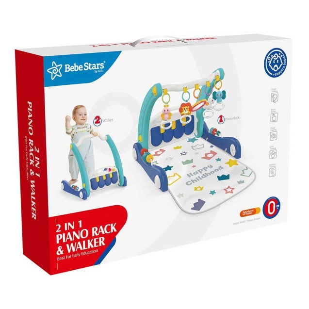 Γυμναστήριο - Περπατούρα Bebe Stars Piano Happy 2in1 Μπλε 100-189 Γυμναστήριο - Περπατούρα Bebe Stars Piano Happy 2in1 Μπλε 100-189