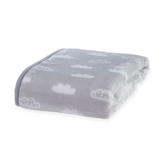 Κουβέρτα Βελουτέ Κούνιας Nef-Nef Clouds Grey 100x140 Κουβέρτα Βελουτέ Κούνιας Nef-Nef Clouds Grey 100x140