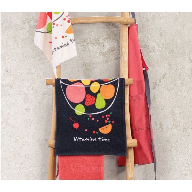 Ποτηρόπανο Βελουτέ Nef-Nef Vitamine Time Black 40x60 Ποτηρόπανο Βελουτέ Nef-Nef Vitamine Time Black 40x60