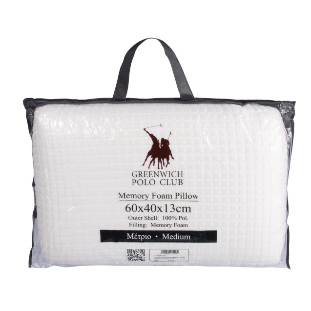 Μαξιλάρι Μέτριο Greenwich Polo Club Memory Foam 2342 40x60x13 Μαξιλάρι Μέτριο Greenwich Polo Club Memory Foam 2342 40x60x13