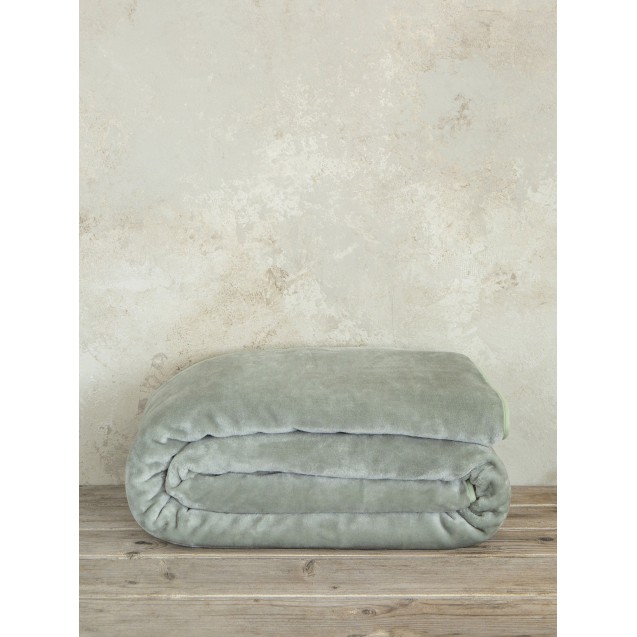 Κουβέρτα Βελουτέ King Size Nima Coperta Sage Green 240x260 Κουβέρτα Βελουτέ King Size Nima Coperta Sage Green 240x260