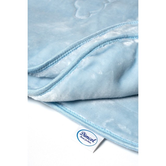 Κουβέρτα Βελουτέ Κούνιας Dimcol Bicycle Bear 16 Baby Blue 110x140 Κουβέρτα Βελουτέ Κούνιας Dimcol Bicycle Bear 16 Baby Blue 110x140