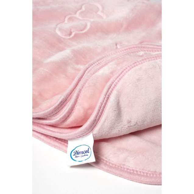 Κουβέρτα Βελουτέ Κούνιας Dimcol Sweet Bear 12 Baby Pink 110x140 Κουβέρτα Βελουτέ Κούνιας Dimcol Sweet Bear 12 Baby Pink 110x140