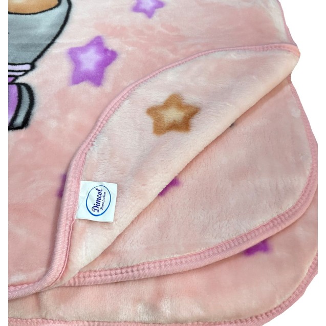 Κουβέρτα Βελουτέ Κούνιας Dimcol Studying Bear 37 Baby Pink 110x140 Κουβέρτα Βελουτέ Κούνιας Dimcol Studying Bear 37 Baby Pink 110x140