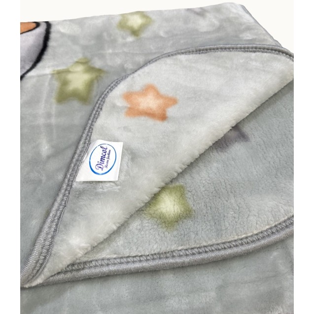 Κουβέρτα Βελουτέ Κούνιας Dimcol Studying Bear 38 Light Grey 110x140 Κουβέρτα Βελουτέ Κούνιας Dimcol Studying Bear 38 Light Grey 110x140