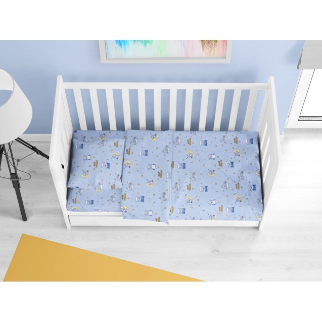 Σετ Σεντόνια Κούνιας 3 Τεμαχίων Dimcol Sweet Dreams 551 Sky Blue 120x160 Σετ Σεντόνια Κούνιας 3 Τεμαχίων Dimcol Sweet Dreams 551 Sky Blue 120x160
