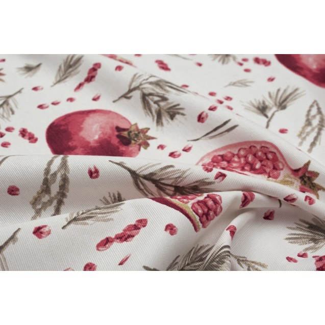 Σετ Τραπεζομάντηλο και Runner Dimcol Pomegranate 458 White 140x220 & 40x220 Σετ Τραπεζομάντηλο και Runner Dimcol Pomegranate 458 White 140x220 & 40x220