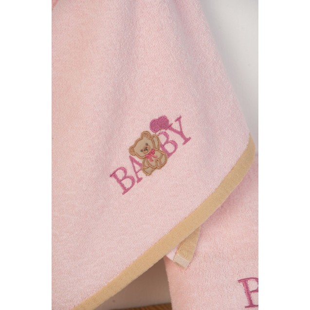 Σετ Βρεφικές Πετσέτες 2 Τεμαχίων Dimcol Baby Bear 162 Ροζ 30x50 και 70x140 Σετ Βρεφικές Πετσέτες 2 Τεμαχίων Dimcol Baby Bear 162 Ροζ 30x50 και 70x140