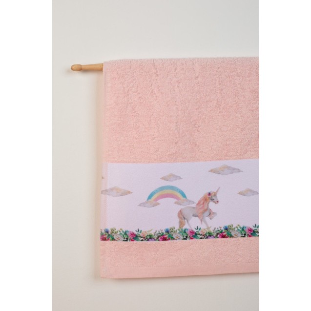 Σετ Βρεφικές Πετσέτες 2 Τεμαχίων Dimcol Rainbow Unicorn 77 Ροζ 30x50 και 70x140 Σετ Βρεφικές Πετσέτες 2 Τεμαχίων Dimcol Rainbow Unicorn 77 Ροζ 30x50 και 70x140