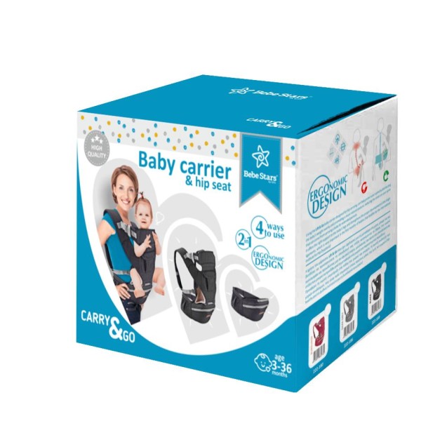 Μάρσιπος Bebe Stars Carry & Go Black 222-188 Μάρσιπος Bebe Stars Carry & Go Black 222-188
