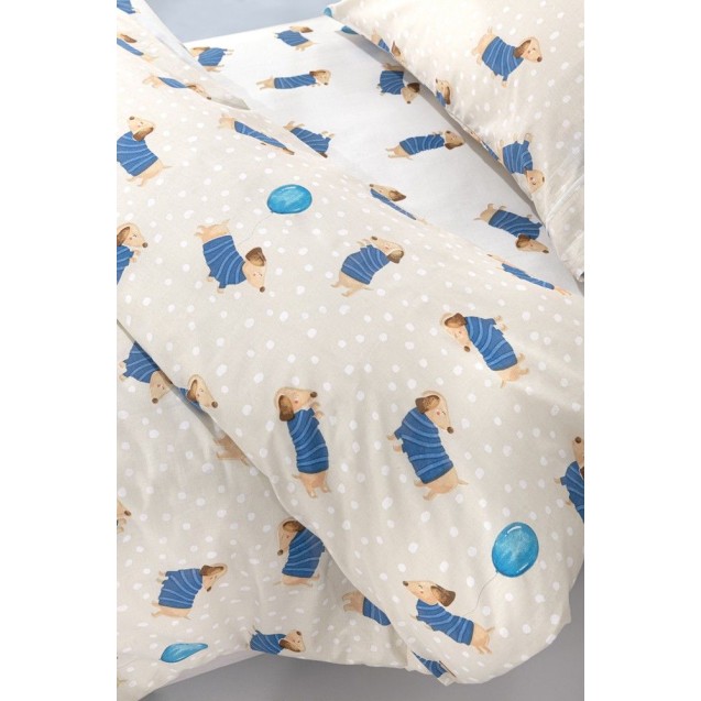 Σετ Παιδική Παπλωματοθήκη Μονή 2 Τεμαχίων Saint Clair Pet Blue 165x225 Σετ Παιδική Παπλωματοθήκη Μονή 2 Τεμαχίων Saint Clair Pet Blue 165x225
