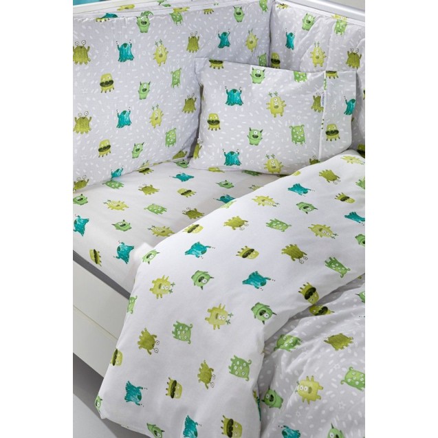 Σετ Σεντόνια Κούνιας 3 Τεμαχίων Saint Clair Monsters Lime 115x170 Σετ Σεντόνια Κούνιας 3 Τεμαχίων Saint Clair Monsters Lime 115x170