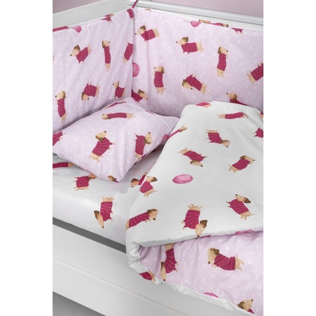 Σετ Σεντόνια Κούνιας 3 Τεμαχίων Saint Clair Pet Fuchsia 115x170 Σετ Σεντόνια Κούνιας 3 Τεμαχίων Saint Clair Pet Fuchsia 115x170