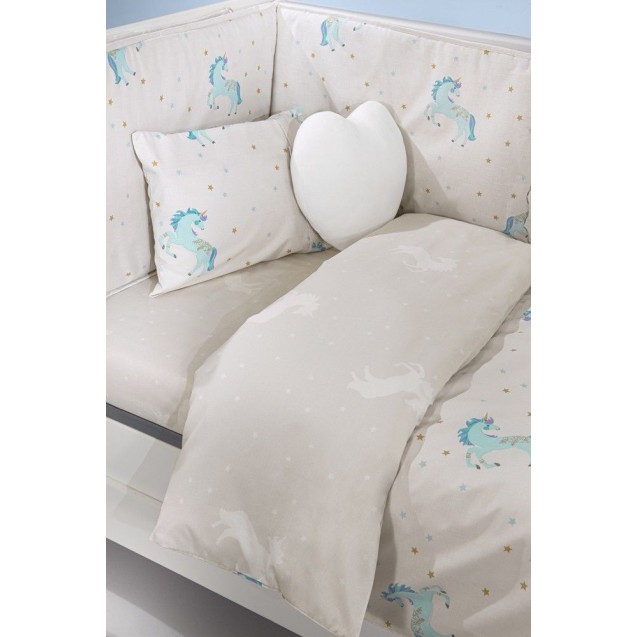 Σετ Σεντόνια Κούνιας 3 Τεμαχίων Saint Clair Pinto Aqua 115x170 Σετ Σεντόνια Κούνιας 3 Τεμαχίων Saint Clair Pinto Aqua 115x170