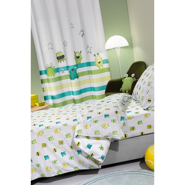 Σετ Παιδικά Σεντόνια Μονά 3 Τεμαχίων Saint Clair Monsters Lime 165x250 Σετ Παιδικά Σεντόνια Μονά 3 Τεμαχίων Saint Clair Monsters Lime 165x250