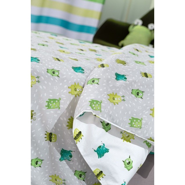 Σετ Παιδικά Σεντόνια Μονά 3 Τεμαχίων Saint Clair Monsters Lime 165x250 Σετ Παιδικά Σεντόνια Μονά 3 Τεμαχίων Saint Clair Monsters Lime 165x250