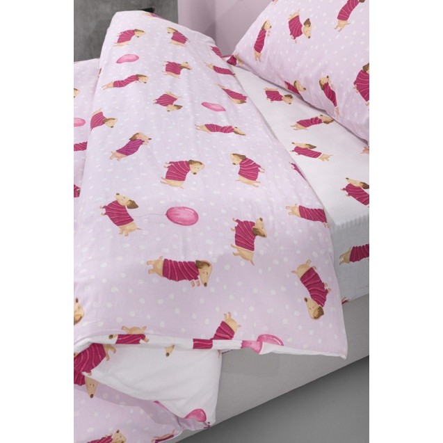 Σετ Παιδικά Σεντόνια Μονά 3 Τεμαχίων Saint Clair Pet Fuchsia 165x250 Σετ Παιδικά Σεντόνια Μονά 3 Τεμαχίων Saint Clair Pet Fuchsia 165x250