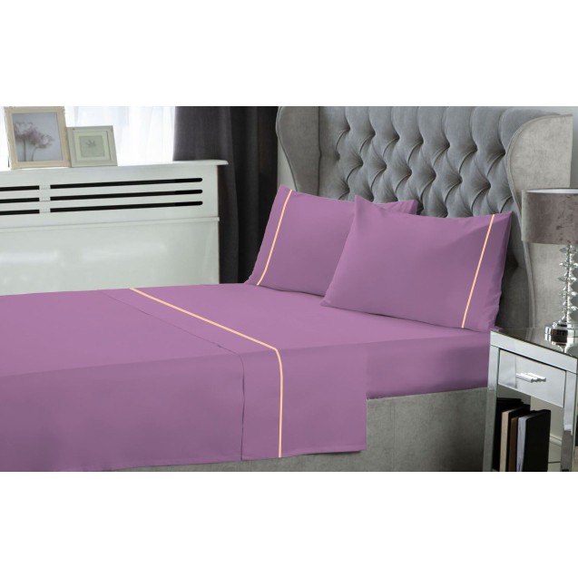 Σετ Σεντόνια King Size 4 Τεμαχίων Le Blanc Φυτίλι Polycotton Lilac 270x300 Σετ Σεντόνια King Size 4 Τεμαχίων Le Blanc Φυτίλι Polycotton Lilac 270x300