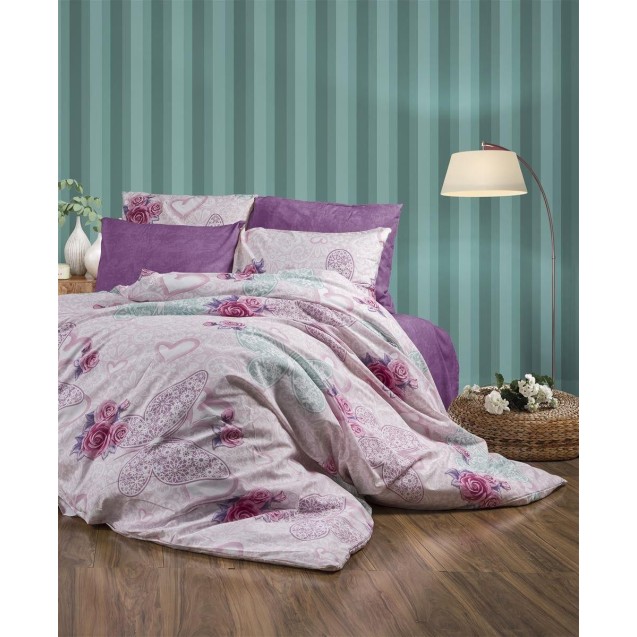Παπλωματοθήκη Μονή Dimcol Χλόη 457 160X240 Pink 70/30 Cott/Pol Παπλωματοθήκη Μονή Dimcol Χλόη 457 160X240 Pink 70/30 Cott/Pol