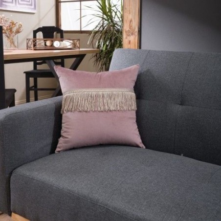 Μαξιλαροθήκη Διακόσμησης Teoran Velvet 12 Με Κρόσι - 45x45cm