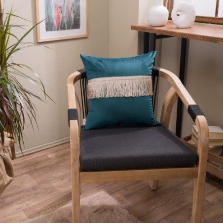 Μαξιλαροθήκη Διακόσμησης Teoran Velvet 13 Με Κρόσι - 45x45cm