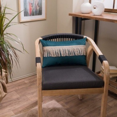 Μαξιλαροθήκη Διακόσμησης Teoran Velvet 13 Με Κρόσι - 45x45cm