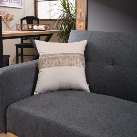 Μαξιλαροθήκη Διακόσμησης Teoran Velvet 01 Με Κρόσι - 45x45cm