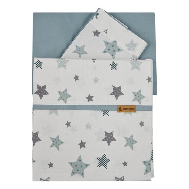 Σετ Σεντονια 3Τμχ Bebe Stars Grey Stars Σετ Σεντονια 3Τμχ Bebe Stars Grey Stars