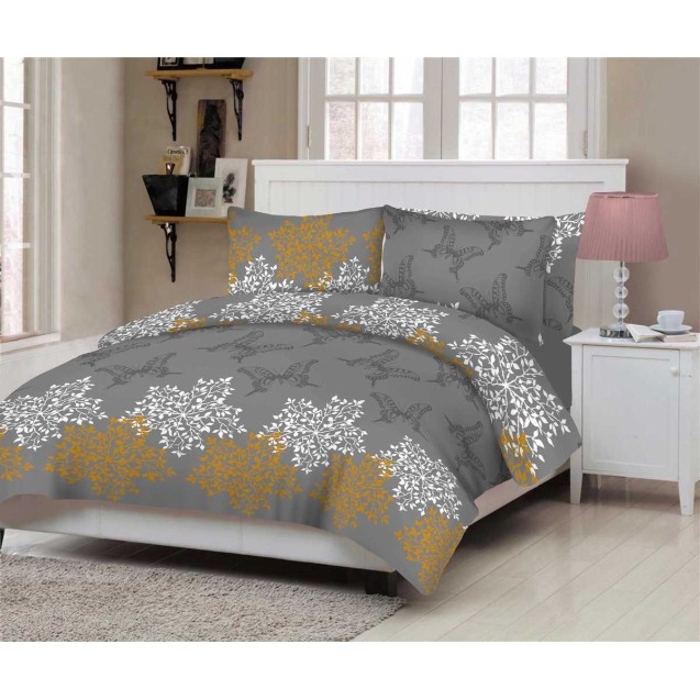 Σετ Κουβερλί Le Blanc Premium Butterfly Grey Υπέρδιπλο 220x240 Σετ Κουβερλί Le Blanc Premium Butterfly Grey Υπέρδιπλο 220x240