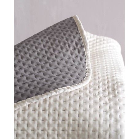 Σετ Κουβερλί Υπέρδιπλο 3 Τεμαχίων Rythmos Allure Εκρου-Γκρι 220x240