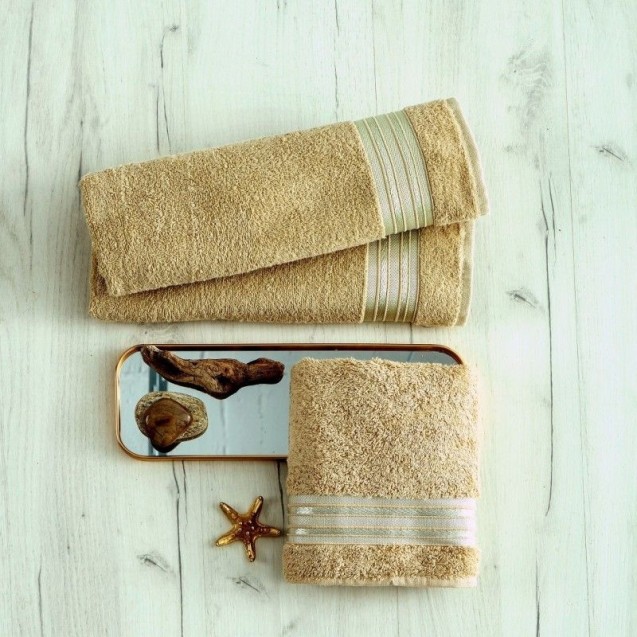 Σετ Πετσέτες 3 Τεμαχίων Sb Home Amira Beige Σετ Πετσέτες 3 Τεμαχίων Sb Home Amira Beige