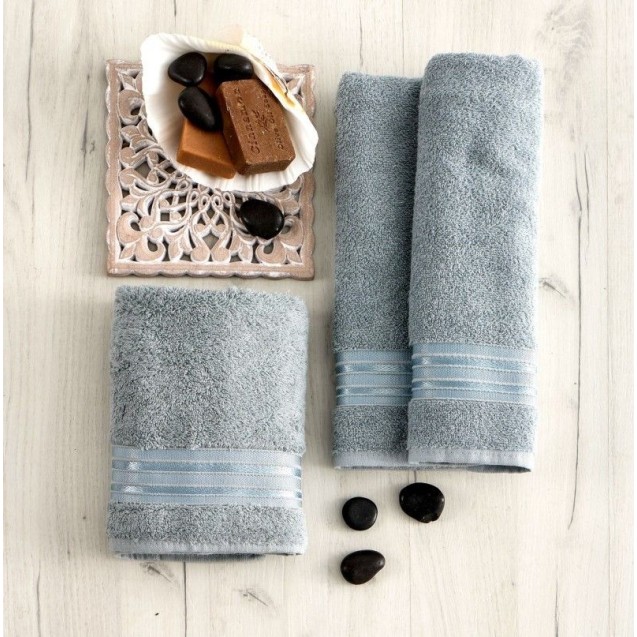 Σετ Πετσέτες 3 Τεμαχίων Sb Home Amira Silver Σετ Πετσέτες 3 Τεμαχίων Sb Home Amira Silver