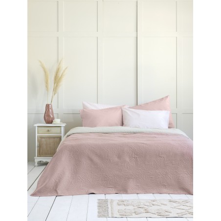 Κουβερλί King Size Nima 240x260 - Natara Light Beige / Rose Pink