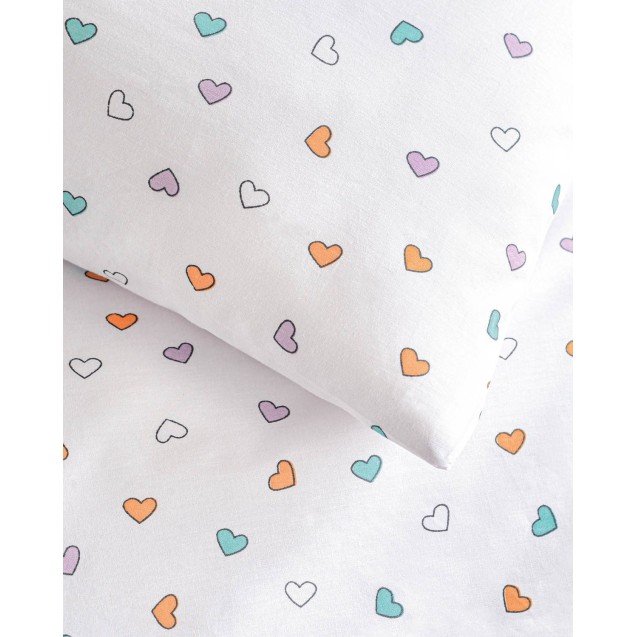 Σετ Σεντόνια King Size 4 Τεμαχίων Rythmos Tiny Heart Λευκό - 270x290 Σετ Σεντόνια King Size 4 Τεμαχίων Rythmos Tiny Heart Λευκό - 270x290