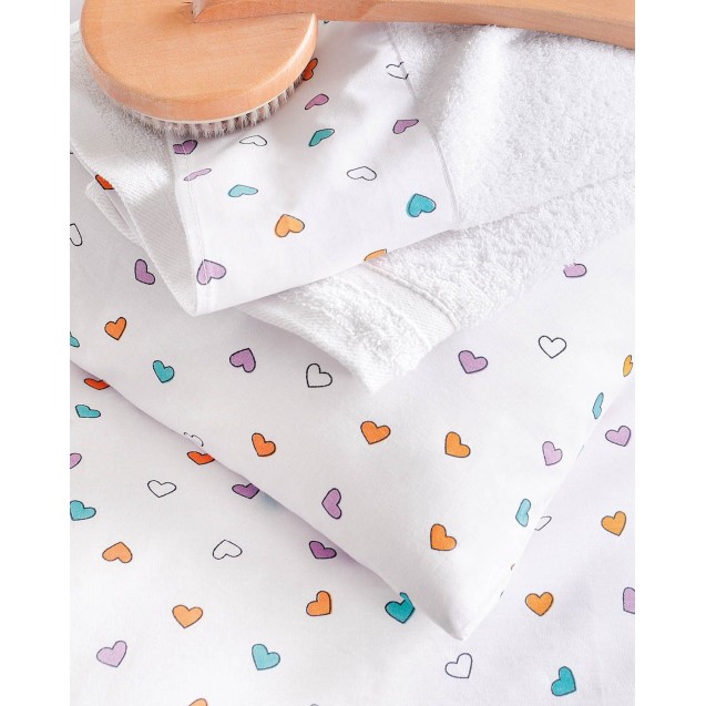 Σετ Σεντόνια King Size 4 Τεμαχίων Rythmos Tiny Heart Λευκό - 270x290 Σετ Σεντόνια King Size 4 Τεμαχίων Rythmos Tiny Heart Λευκό - 270x290