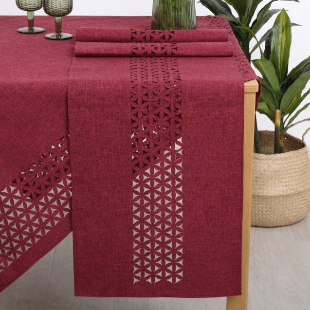Τραπεζομάντηλο Dimeco 140x140 1413 Burgundy Τραπεζομάντηλο Dimeco 140x140 1413 Burgundy