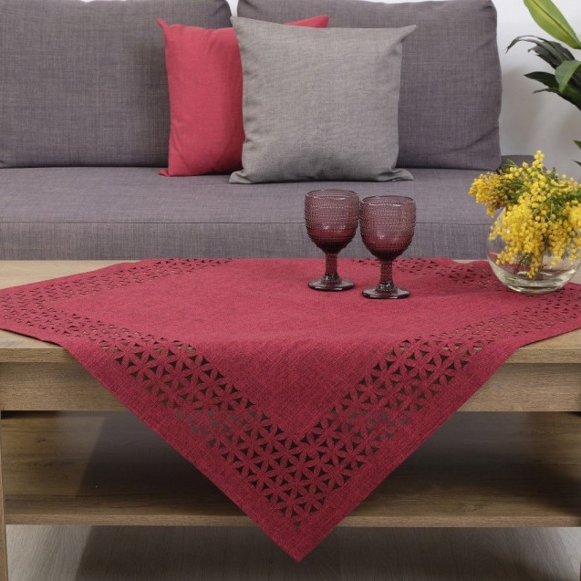Καρέ Dimeco 85x85 1413 Burgundy Καρέ Dimeco 85x85 1413 Burgundy