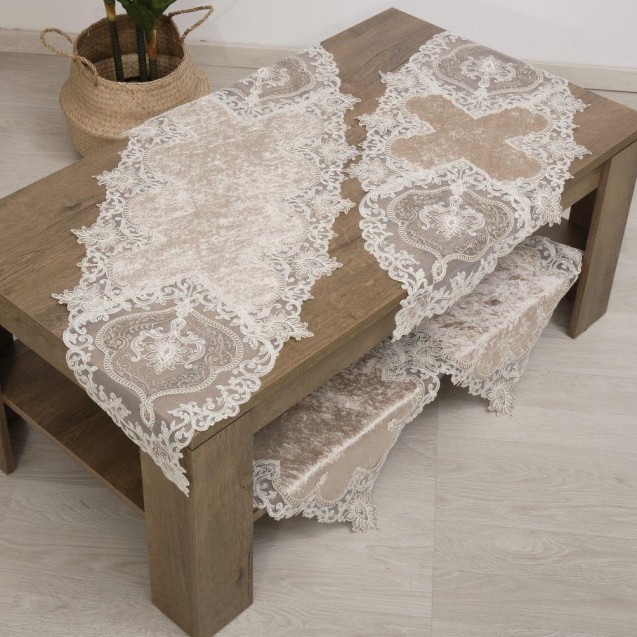 Σετ Σεμέν/Πετσετάκια 3Τμχ Dimeco 2130 Beige Σετ Σεμέν/Πετσετάκια 3Τμχ Dimeco 2130 Beige