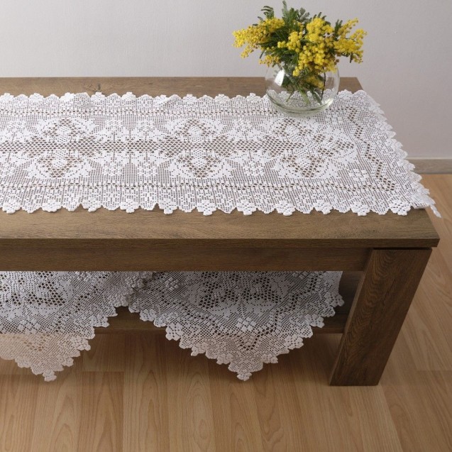 Τραπεζομάντηλο Dimeco 140x140 8017 White Τραπεζομάντηλο Dimeco 140x140 8017 White