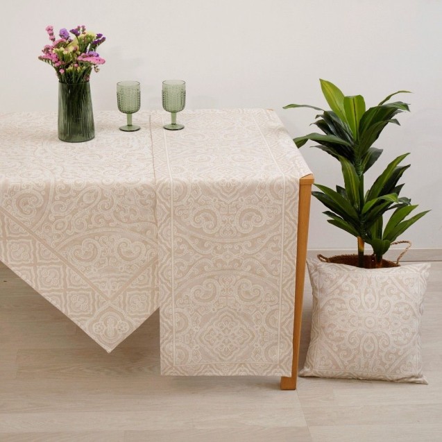 Τραπεζομάντηλο Dimeco 140x140 Capri Beige Τραπεζομάντηλο Dimeco 140x140 Capri Beige